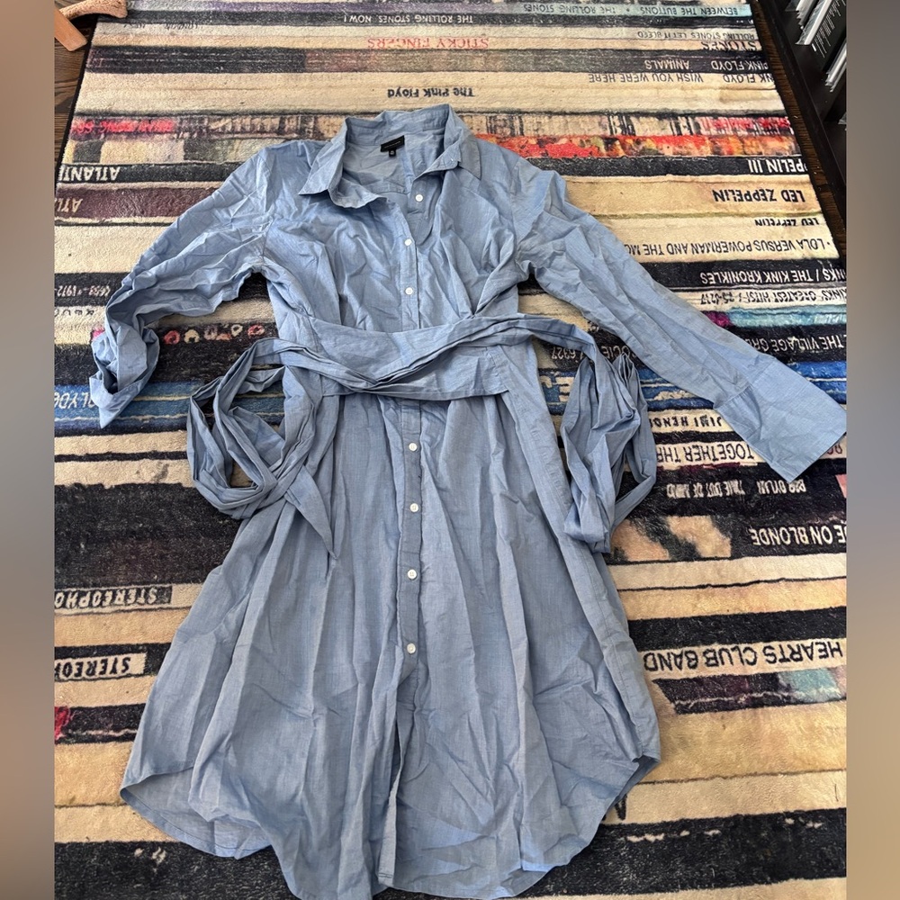 Who What Wear Blue chambray wrap shirt dress XL